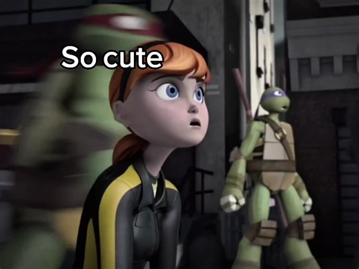 Cute Teenage Mutant Ninja Turtles April and Raphael Clip