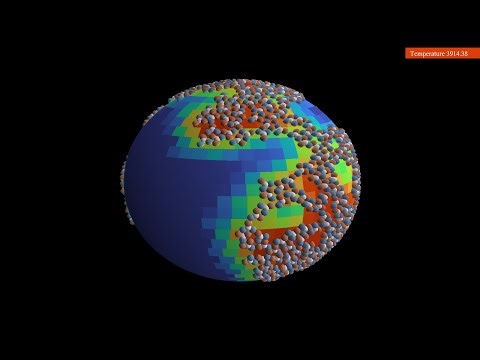 Interacting "tripods" on a sphere