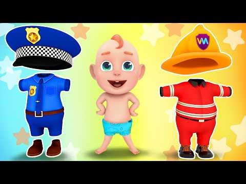 Police vs Firefighter 🚓🚒 | Who Wins? | Jobs Song for Kids | Rosoo Nursery Rhymes