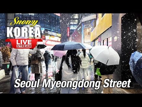 Live Korea 2026 🔴 Snowy Myeongdong Street Walk[명동] Exciting Seoul Walk | K-culture tour