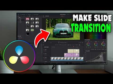 How to make slide transition in davinci resolve