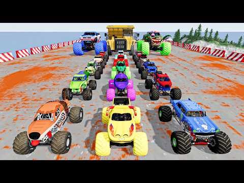 Target shooting with big and small monster trucks 🎯 Beamng.drive max fun gameplay