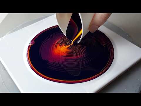 (1158) Happy new year | Pouring by moving back and forth | Acrylic Paint & Water | Designer Gemma77