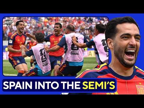 Spain ADVANCES to the Semifinal | Mikel Merino's late goal gives them 2-1 win vs. Belgium