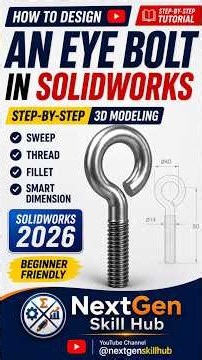 How to Design an Eye Bolt in SOLIDWORKS | 3D Modeling | Sweep & Thread. #solidworkstutorial #cad