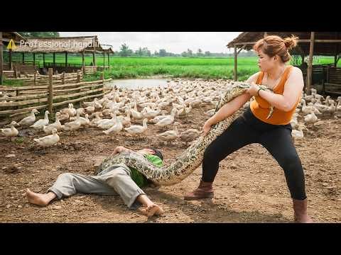 72 Hours SURVIVAL 😱 Deadly Python Attack in Duck Farm – Dramatic Rescue You Won’t Believe! 🐍🔥