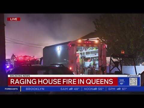 FDNY battles raging house fire in Queens 5am