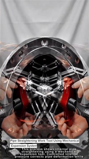 Pipe Straightening Work Tool Using Mechanical Expansion System #worktool