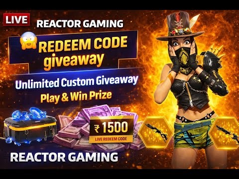 LIVE🔴Free Fire TEAM CODE GIVEAWAY, Redeem code 😱 Unlimited Custom Room🔥New Event Giveaway