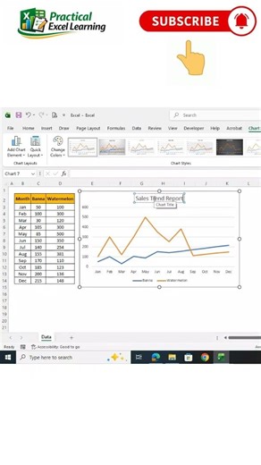 Create Line Chart in Excel 2021 #excel2021 #excel #spreadsheetmagic