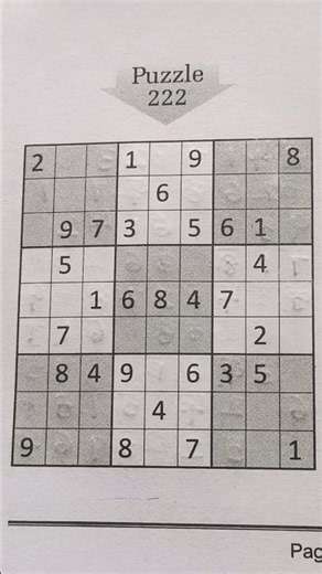 sudoku puzzle 222with solution #sudoku #puzzle #sudokupuzle #sudokugame #sudokusolving #sudokushorts
