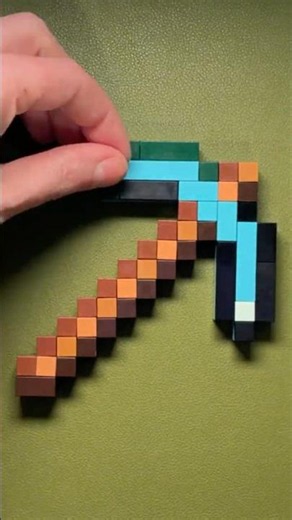 Making a diamond pickaxe out of lego! Free instructions in description! #minecraft #lego