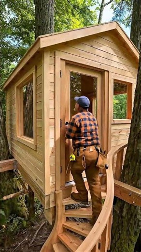 River View Treehouse Build 🌲🏡 Cozy Forest Escape #treehouse #diy