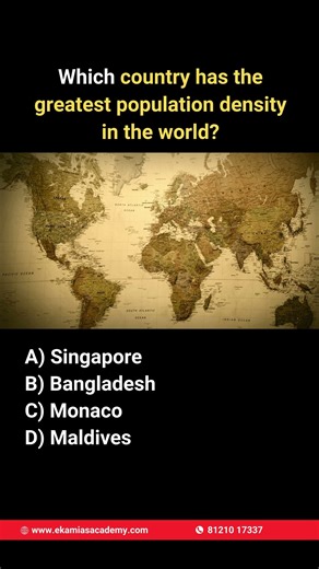 🌍👥 Which country has the greatest population density in the world? 🤔📊