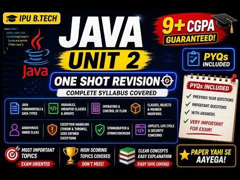 Java Unit 2 One Shot 🔥 | IPU B.Tech | PYQs + Most Important Topics | Complete One Shot Revision