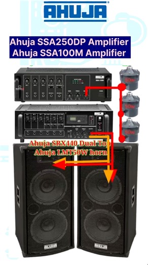 Ahuja SSA250DP & Ahuja SSA100M Conection & Price || Ahuja SRX 440 Top LMT 50W Horn Connection