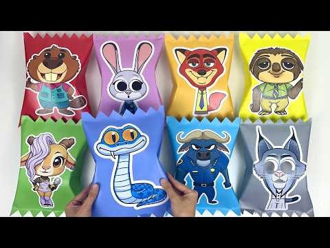 💜 Paper DIY🍬 ZOOTOPIA 2 CUTE Candy Blind Bag Unboxing - Zootopia Surprise | How to make blind bag