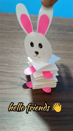 Paper Bouncing Bunny, simple and Easy, Easter bunny, Easter paper crafts, #shorts,