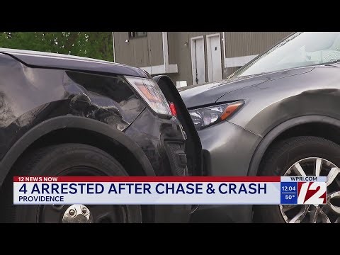 4 arrested after Providence car chase and crash