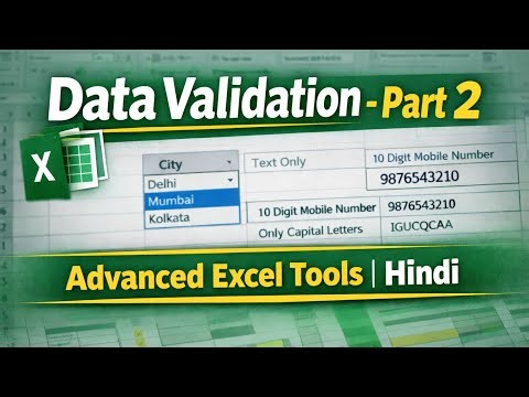 Data Validation in Excel Part 2 |Advanced Data Validation | Dependent List,Custom Rules,No Duplicate