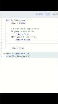 🔥HackerRank Leap Year Problem in 🐍Python | Easy Coding Challenge #Shorts