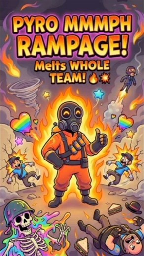 Pyro Destroys TF2 Battlefield in 32s of Gore Chaos! Mmmph! #shorts #reels #viral #tf2