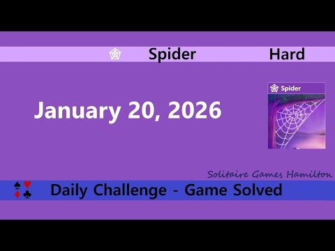 Microsoft Solitaire Collection | Spider Hard - January 20, 2026 | Daily Challenges