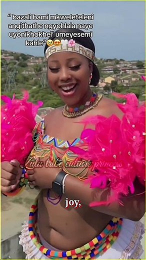 Pink Feathers Rainbow Beads Zulu Bride Lobola Joy Explained #shorts #zuluculture #tradition #swazi
