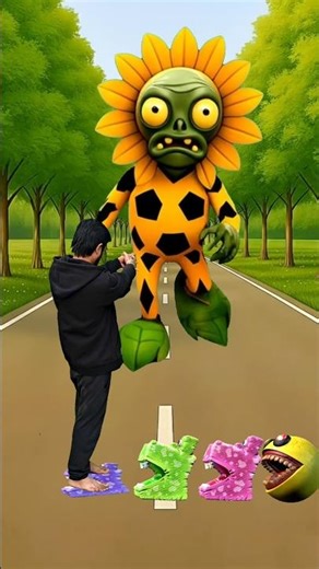 Man jump on new monster Pac-Man to zombie, elephant, dinosaur vs big Pac-Man #shorts #youtubeshorts