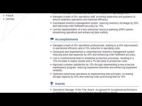 How to Create a Operations Manager Resume in 2 Mins | ResumeGemini