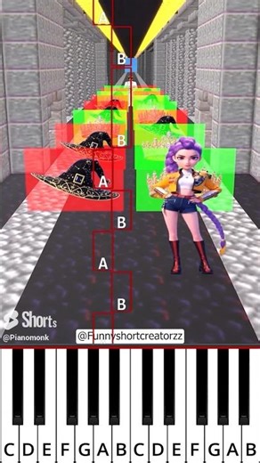 Princess Rumi or Witch Rumi vs Build a Queen Challenge(@Funnyshortcreatorzz) - Octave Piano Tutorial