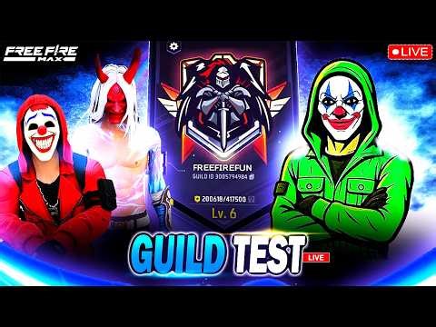 FREE FIRE GUILD TEST LIVE 🔴 | SKILL BASED ENTRY🚩FREE FIRE LIVE ✅#freefirefun #guildtest #freefire