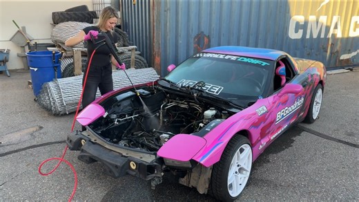 Pressure washing an engine bay for a fresh look