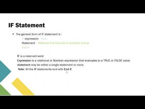 Visual Basic - Conditional Statement (if, If...Else)