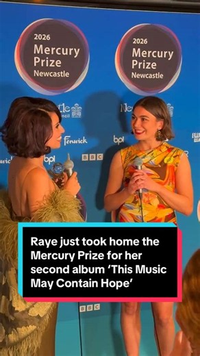 “I poured so much heart into this album, down to the wire” – @Raye just took home the “best birthday present I could have asked for” with the @Mercury Prize 2026 for her second album ‘This Music May Contain Hope’, beating competition from the likes of Olivia Dean, Suede, Jade, Dove Ellis and more. We were in the media room with her for her winners’ speech. Hit the link in bio for the full story and more on what went down #Raye #ThisMusicMayContainHope #MercuryPrize2026 #nme #fyp