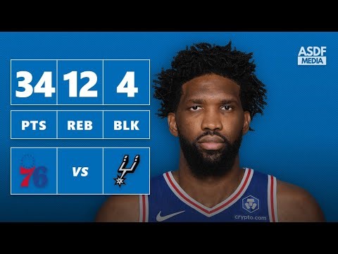 Joel Embiid 34 PTS 12 REB 1 AST 4 BLK vs SAS | Full Game Highlights
