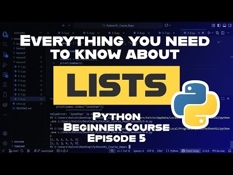 Lists Crash Course — Ep. 5 | Learn Python (Noob to Pro)