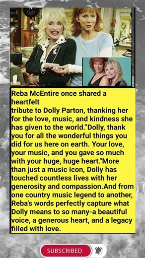 Reba McEntire’s Heartfelt Tribute to Dolly Parton Will Bring Tears to Your Eyes