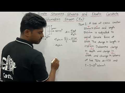 Numerical 02: Volumetric Strain || MSBTE Diploma || SOM || BE || B-TECH || elastic constant