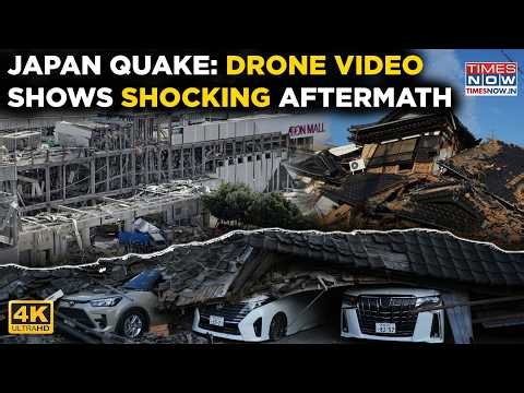 Japan Earthquake Shocking Aftermath: Deaths Mount| Drone Footage Shows Trail Of Destruction| 4K