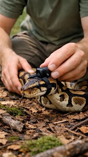 Tiny Camera on a Python | Exploring a Hidden Burrow #Shorts