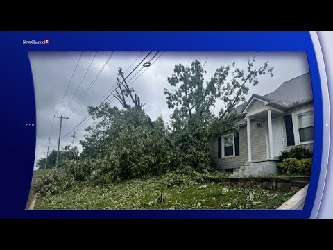 A massive tree crashes into a Tenn. family's home during severe storms