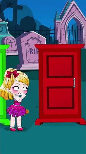 POV✨🚪🧟‍♀️ Anna vs Wednesday - The Graveyard Mystery Doors Challenge! | Gacha Life Stories #shorts