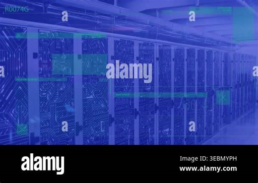 Animation of data processing and computer circuit board over computer servers. Global computing and data processing concept digitally generated video Stock Video Footage - Alamy