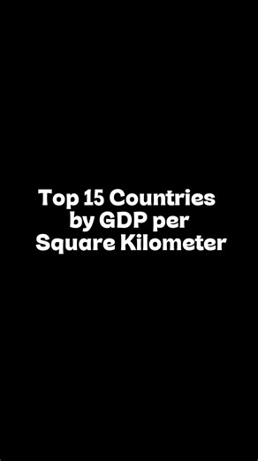 Top 15 Countries by GDP per Square Kilometer #gdp #devlopment #europe