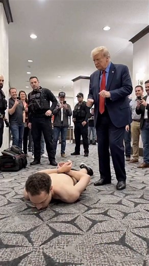 This X post from the pro-MAGA satire account @CommanderEagle features a hilarious 20-second edited clip of Donald Trump triumphantly dancing, fist-pumping, and strutting over a shirtless man pinned to the ground by security, while a massive crowd waves American flags and MAGA signs in the background. The caption "LMAO! WHO DID THIS!?? " perfectly captures the over-the-top victory vibe, playing on the real assassination attempt aftermath for pure meme laughs. It's racked up hundreds of thousands 