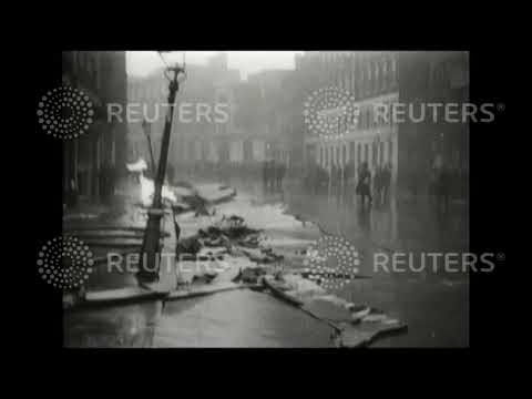 1928 Gas explosion scenes in London