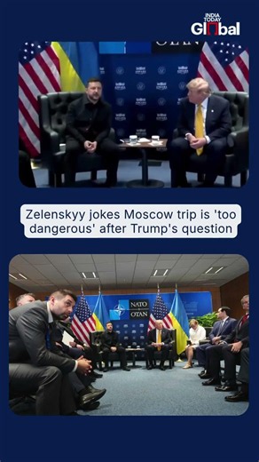 #viralvideo Zelenskyy's Moscow Joke Leaves Trump Laughing at NATO Summit Amid Russia-Ukraine War