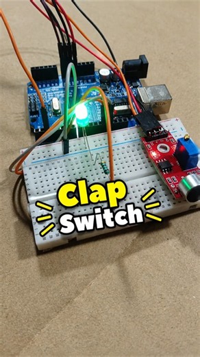 👏 Arduino Clap Switch | Clap Karo, LED ON/OFF! 💡 #arduino #electronics #arduinoproject #diy