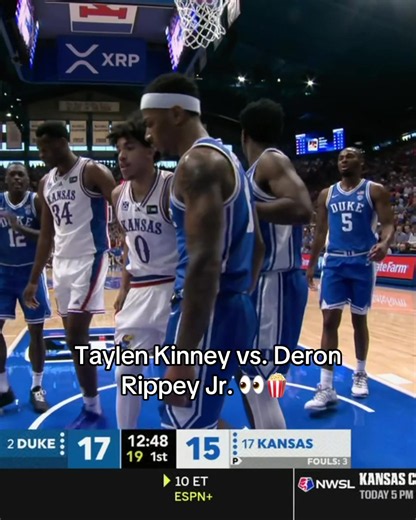 Star freshman going at it ⚔️ #ncaam #kansas #duke | duke vs kansas
